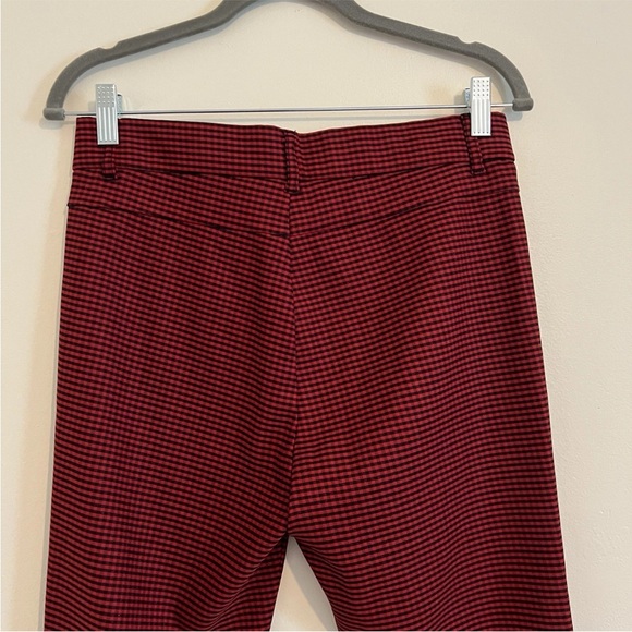 4/$25 Zara Women Red Skinny Pant Glen Plaid Check Large Stretch Casual Retro Y2K - Picture 13 of 15